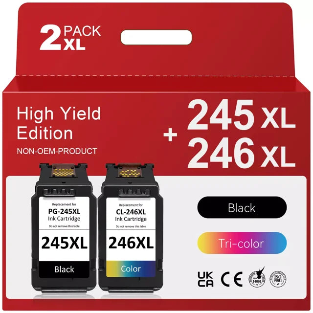 245XL 246XL Ink Cartridges Compatible for Canon ink 245 and 246 for PIXMA MG2522 2520 TS3122 MX490 492 TR4520 (Black, Tri-Color)