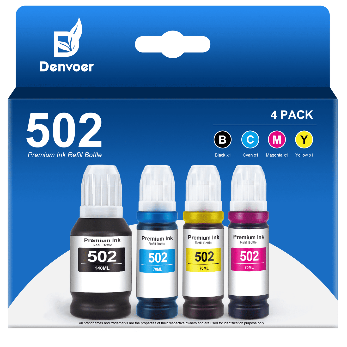 502 Ink Bottles for Epson 502 Ink Bottles Epson Ink 502 Refills (Black Cyan Magenta Yellow 4 Pack)