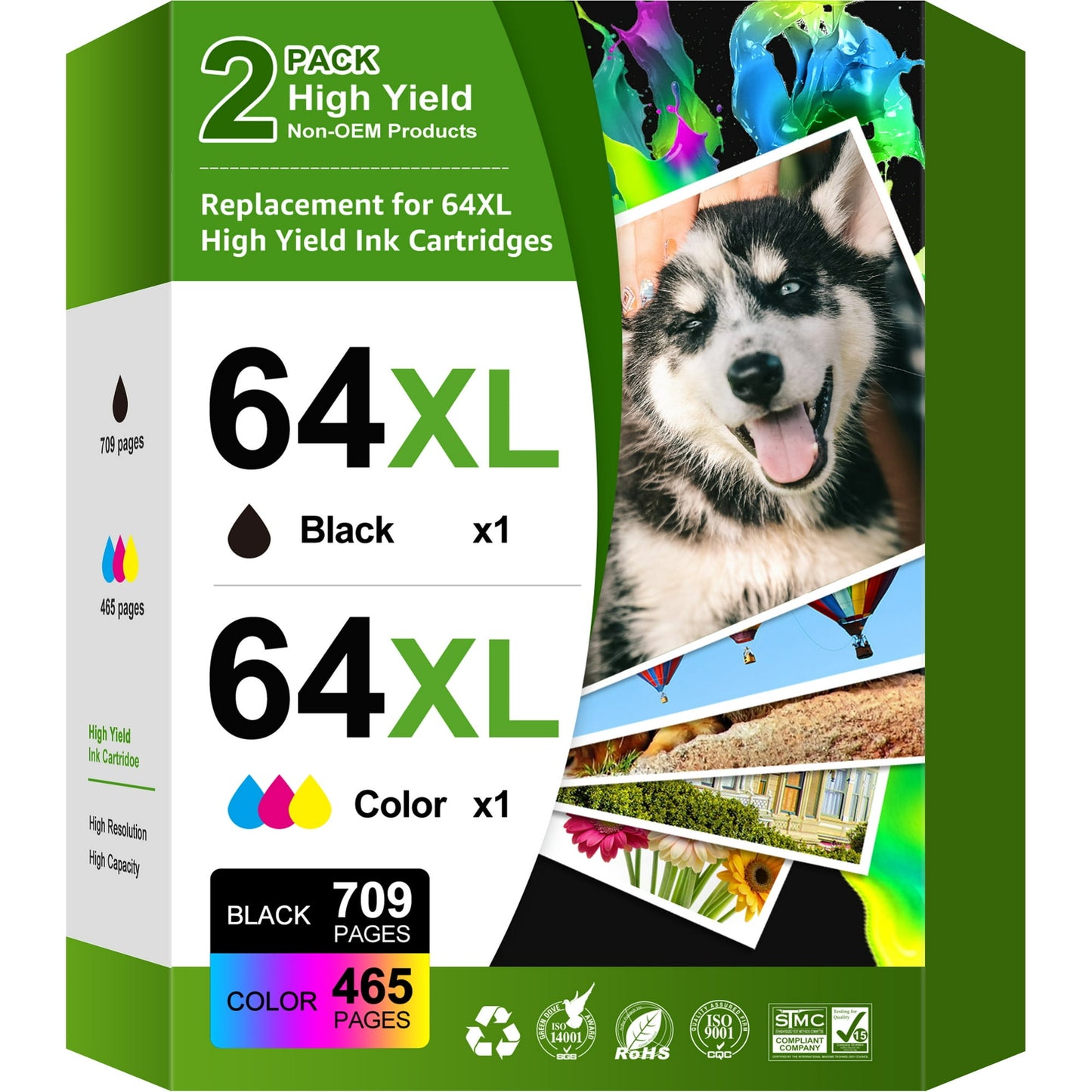 64XL Ink Cartridges Compatible for HP 64 Ink Cartridges HP Ink 64 XL 7858 7855 7155 7255e 7955e