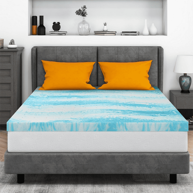 VCCOEM 3 Inch Memory Foam Mattress Topper Queen Size, Cooling Gel Infused Bed Topper for Pressure Relief Back Pain & Comfort Body Support