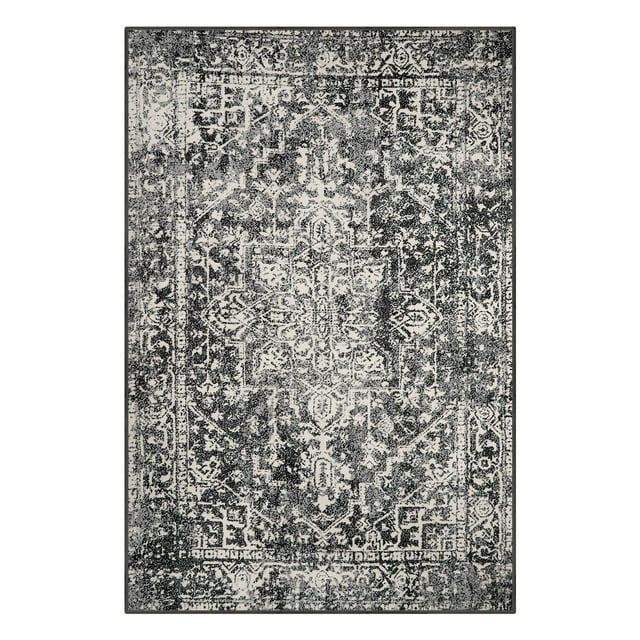 Wonnitar Vintage 4x6 Rug, Washable Rug Runner for Hallways Non-Slip, Traditional Non-Shedding Entryway Mat Soft Carpet for Bathroom Foyer Bedroom