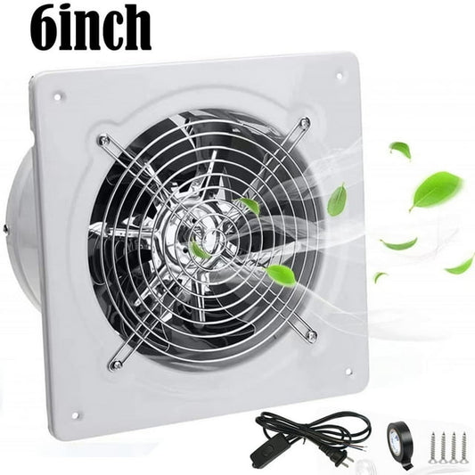 6 inch Exhaust Fan, 382CFM Wall Mounted Vent Fans, Ventilation Blower for Ceiling Bathroom Attic Window Basement Ventilation Fan, 110V 40W