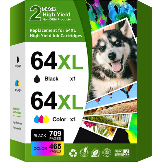 64XL Ink Cartridges Compatible for HP 64 Ink Cartridges HP Ink 64 XL 7858 7855 7155 7255e 7955e