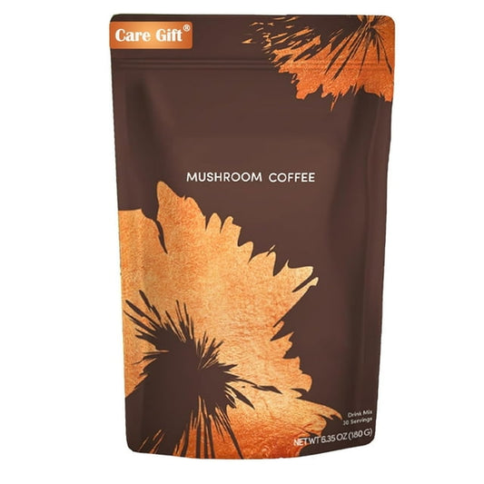 Care Gift Mushroom Coffee USDA Organic with 6 Adaptogenic Mushrooms and MCT Oil, Focus, Digestion, Immunity with Turkey Tail, Shiitake, Lion's Mane, 30 Serv