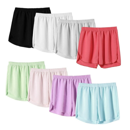 Chicduo Girls' Summer Safety Pants, Children's Lce Silk Cool Bottom Shorts, 8-Piece set, Suitable for 3-12 Years Old