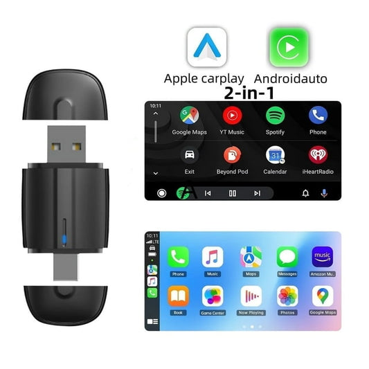 DnxnIaIfy New in-car wireless carplay adapter for Apple and Android systems, mini size, fast connection, super strong signal without delay, stable control