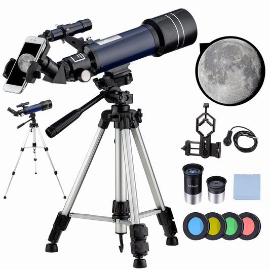 LAKWAR Telescope, 70/400mm Telescope for Adults and Kids, Refractor Astronomical Telescopes for Astronomy Beginer,Portable Travel Telescope with Tripod Phone Adapter, Gift for Kids