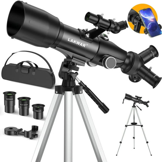 Telescope for Adults Astronomy, 70/400mm（16X-134X) Refracting Telescope for Kids & Beginners, Portable Telescope with an Adjustable Tripod, Carrying Bag, Phone Adapter