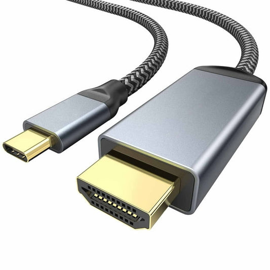 USB C to HDMI Cable 4K, 6.5Ft [Braided, High Speed] Thunderbolt to HDMI Adapter (Require USB C Support Video Output) Compatible for MacBook Pro/Air, iMac, Galaxy S24 S23, Surface, Dell, HP