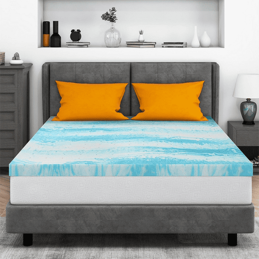 VCCOEM 3 Inch Memory Foam Mattress Topper Queen Size, Cooling Gel Infused Bed Topper for Pressure Relief Back Pain & Comfort Body Support