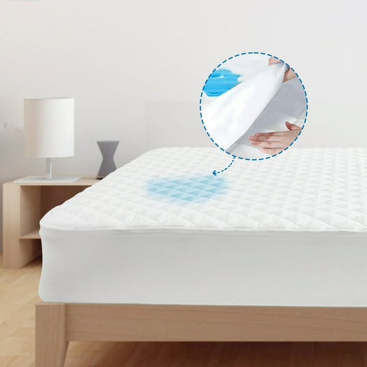 WISHEAD King Mattress Protector 100% Waterproof Mattress Topper Mattress Pad Soft Breathable Comfortable Protection，White