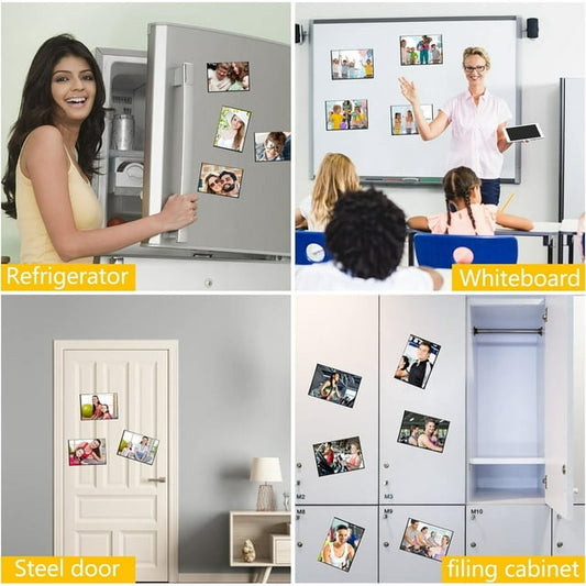 12 Packs Magnetic Picture Frames-Fridge Magnetic Photo Frames-Holds 4 x 6 Inches Photos,Black